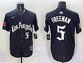 Men's Los Angeles Dodgers #5 Freddie Freeman Black Mexico 2025 LA Gothic Style With Fernando Patch Vapor Premier Limited Stitched Jersey,baseball caps,new era cap wholesale,wholesale hats